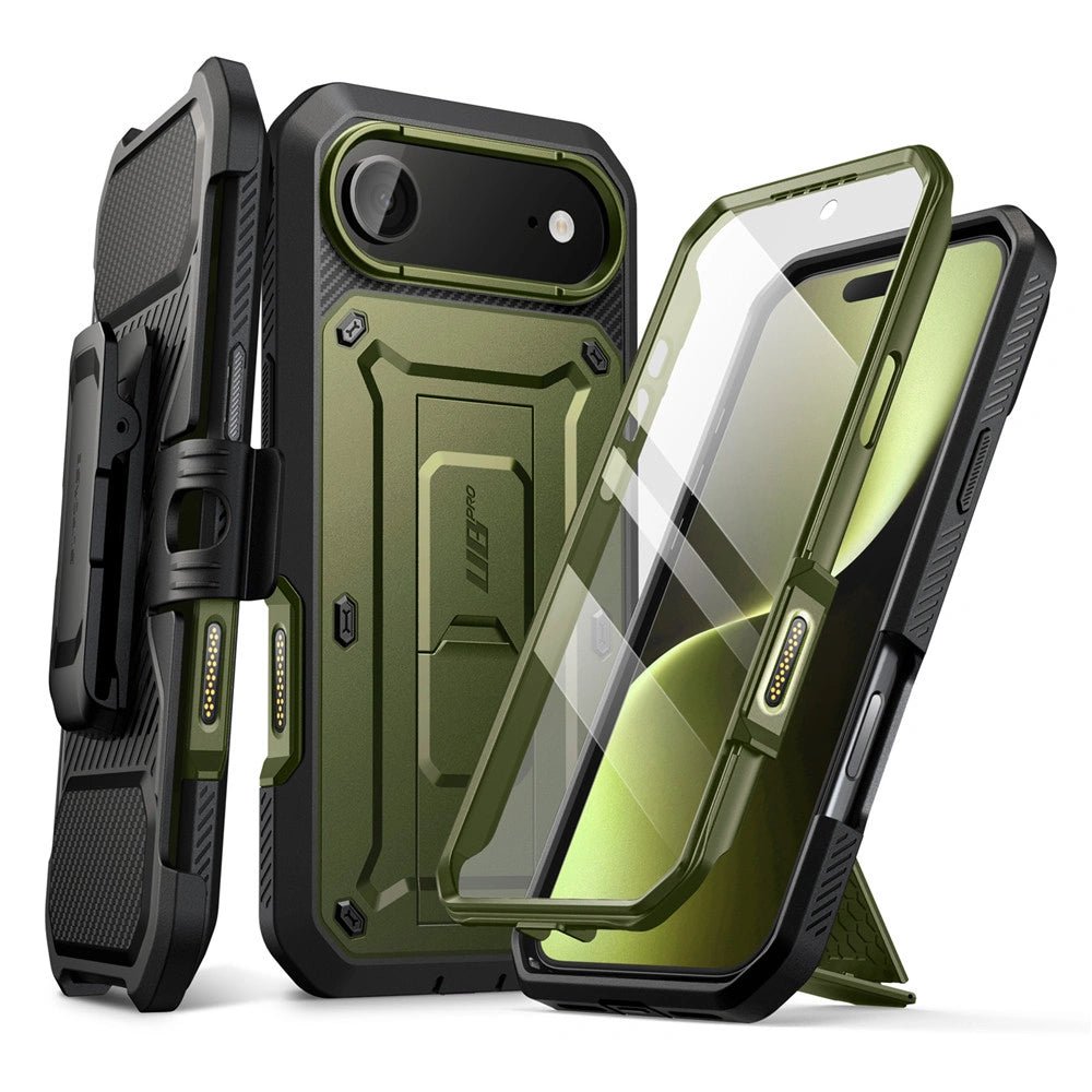 Supcase iPhone Air - Unicorn Beetle Pro - Σκληρή Θήκη με Προστασία Οθόνης και Stand - Green