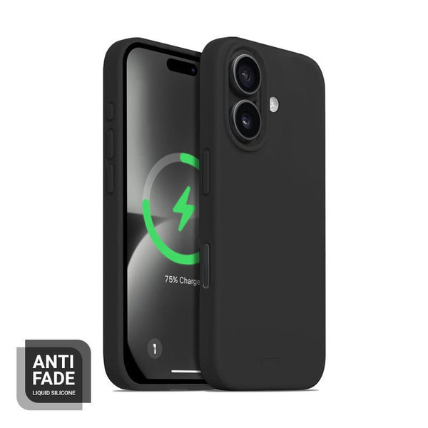 Crong iPhone 16 Plus Color Cover Magnetic - Θήκη Σιλικόνης με MagSafe - Black
