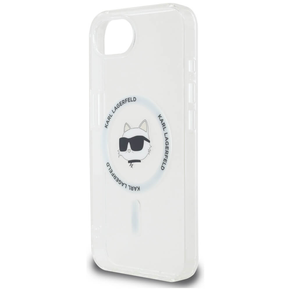 Karl Lagerfeld iPhone 16e - IML Metal Choupette Head - MagSafe Σκληρή Θήκη με Πλαίσιο Σιλικόνης - White - KLHMPSE4HLSCHH