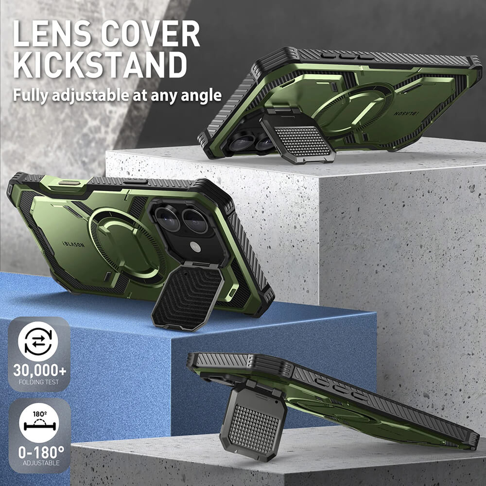 Supcase iPhone 16 Plus Armorbox MagSafe Σκληρή Θήκη με Προστασία Οθόνης και Κάλυμμα Κάμερας / Stand - Dark Green