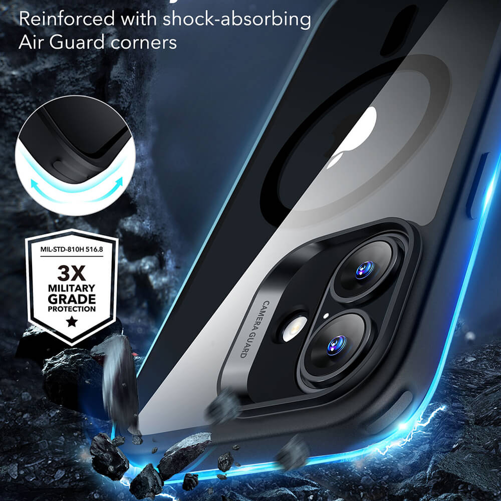 ESR iPhone 16 Plus Classic Hybrid Halolock Σκληρή Θήκη με Πλαίσιο Σιλικόνης και MagSafe - Clear Black