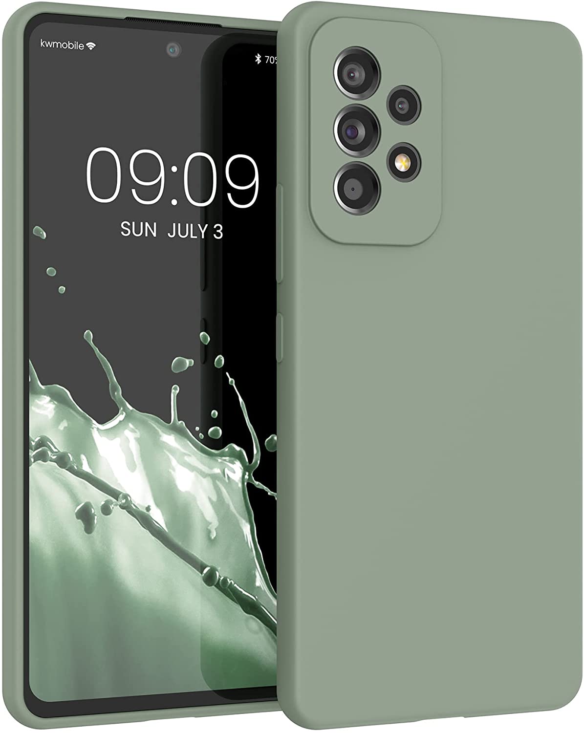 KW Samsung Galaxy A53 5G Θήκη Σιλικόνης Rubberized TPU - Gray Green - 57835.172