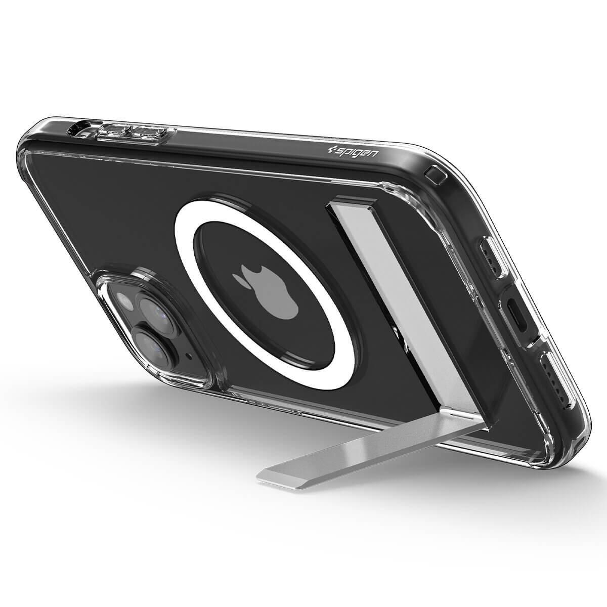 Spigen iPhone 15 Ultra Hybrid S MagSafe Σκληρή Θήκη με Πλαίσιο Σιλικόνης και Stand - Crystal Clear