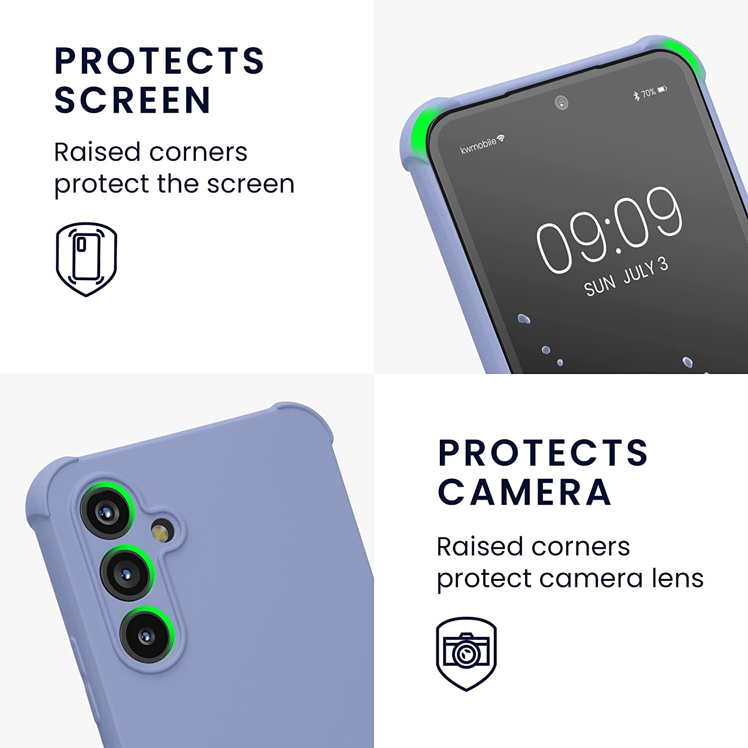 KW Samsung Galaxy A54 5G Θήκη Σιλικόνης TPU με Λουράκι - Lavender - 60805.108