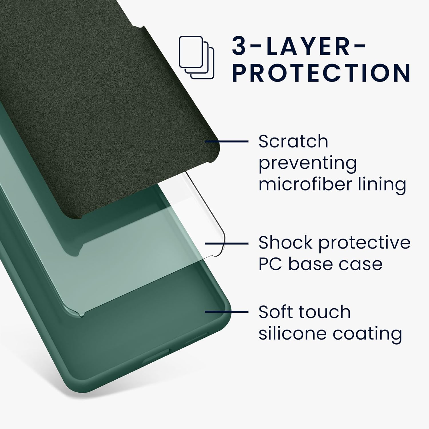 KW iPhone 15 Θήκη Σιλικόνης Rubberized TPU - Fir Green