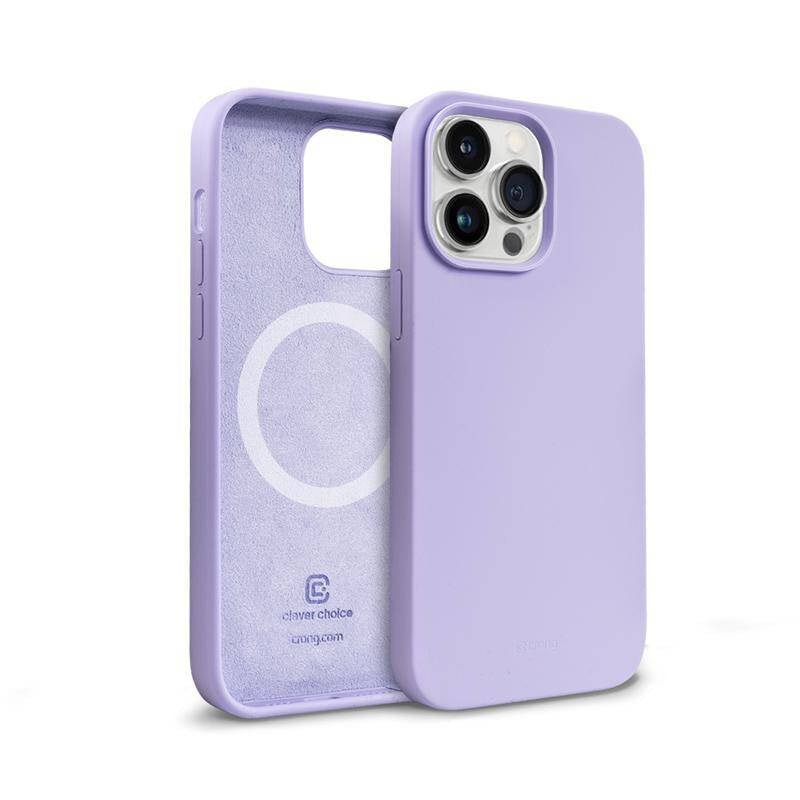 Crong iPhone 14 Pro Color Cover Magnetic - Θήκη Σιλικόνης με MagSafe - Purple