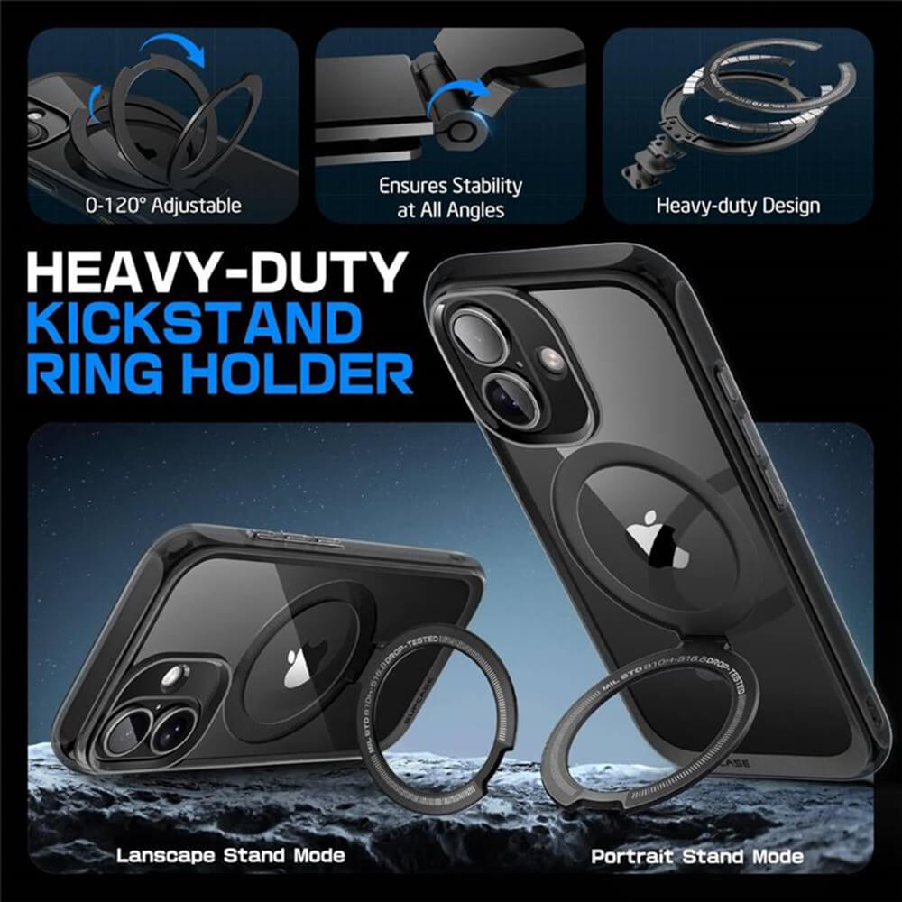 Supcase iPhone 16 Pro Max - Unicorn Beetle MagStand MagSafe Σκληρή Θήκη - Frost Black