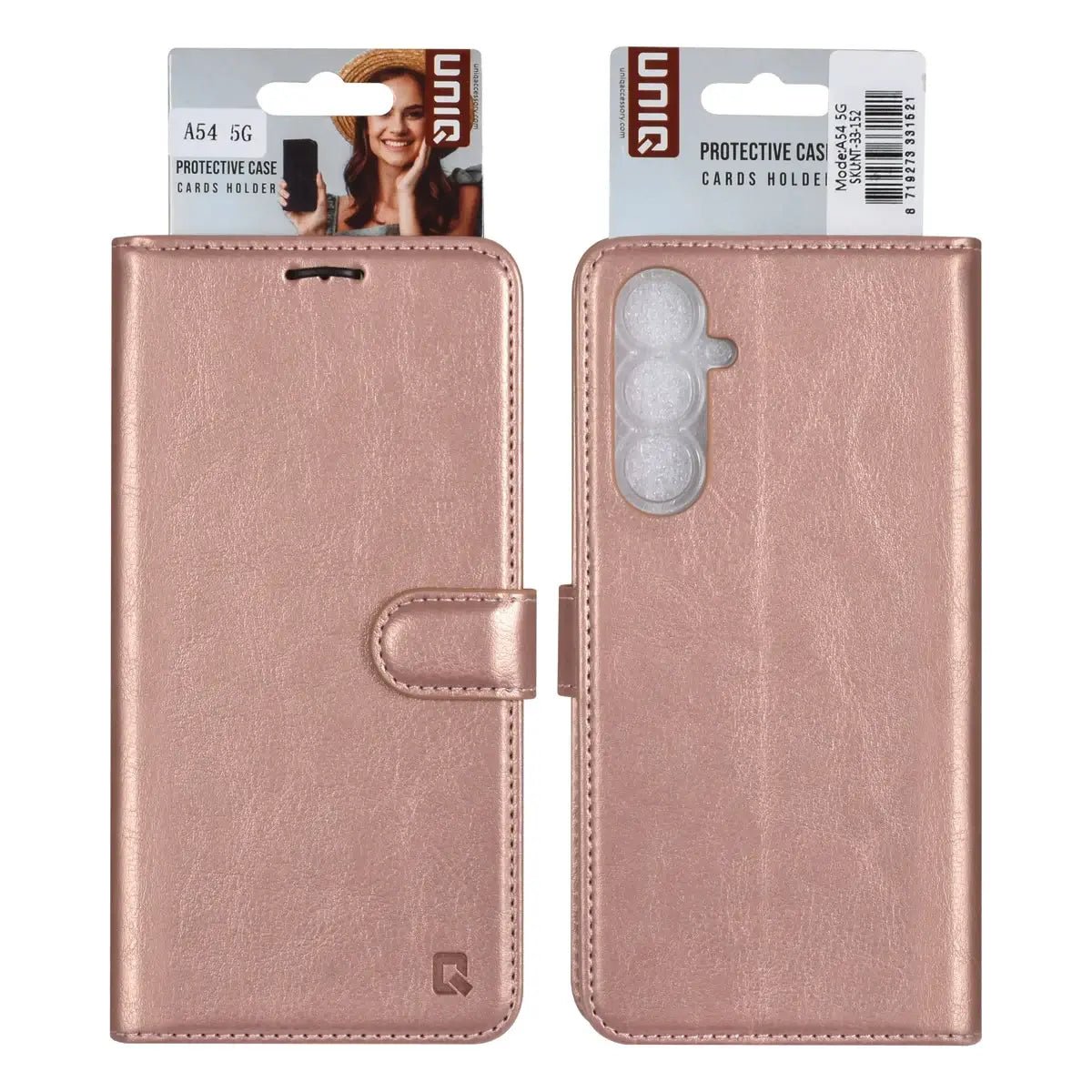 Tuniq Samsung Galaxy A54 5G - Θήκη Πορτοφόλι Stand από Δερματίνη - Rose Gold