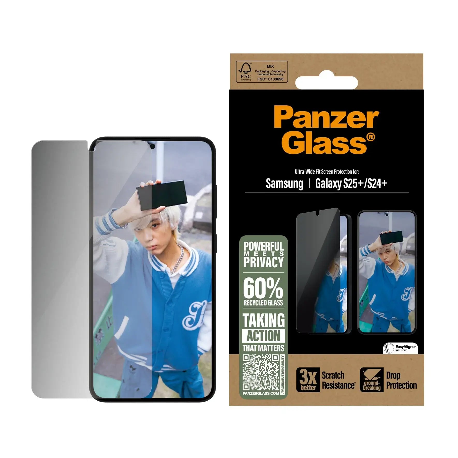 PanzerGlass Samsung Galaxy S24 Plus / S25 Plus Privacy Ultra - Wide Fit Full Screen Αντιχαρακτικό Γυαλί Οθόνης - Black