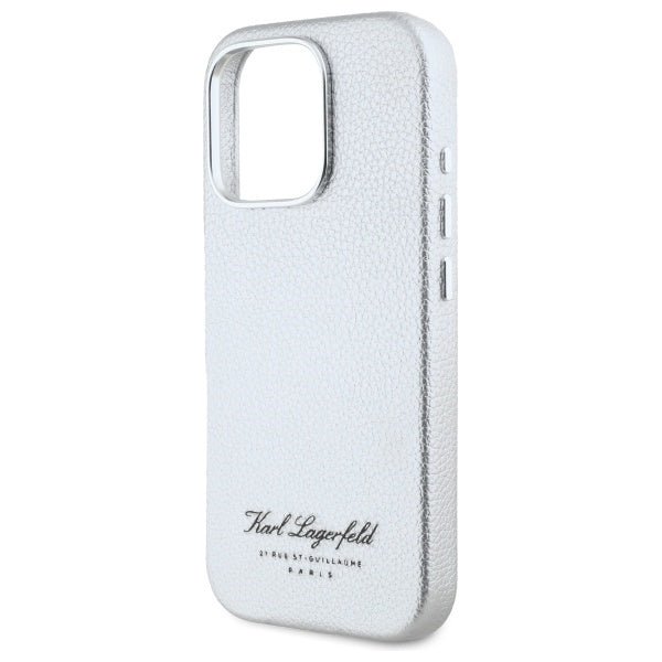 Karl Lagerfeld iPhone 16 Pro Max - FW Hotel RSG Σκληρή Θήκη με Επένδυση Συνθετικού Δέρματος - Grey - KLHCP16XPGWCMKHG