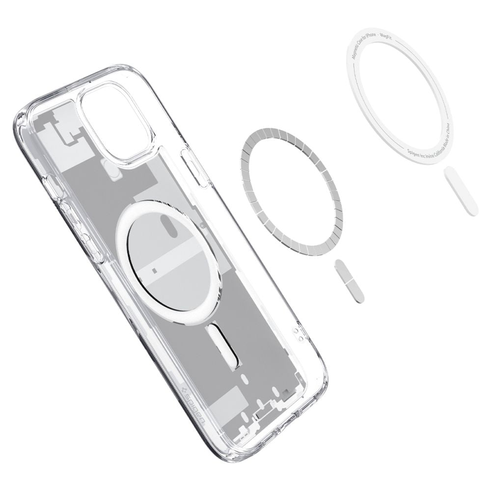 Spigen iPhone 15 Ultra Hybrid Mag Σκληρή Θήκη με Πλαίσιο Σιλικόνης Και MagSafe - Zero One White