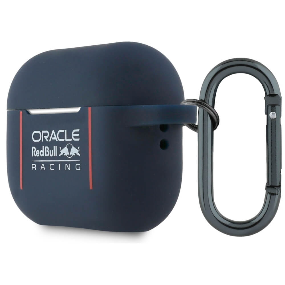 Red Bull AirPods Pro 2 Θήκη από Σκληρό Πλαστικό και Σιλικόνη - Silicone Logo and Lines - Navy Blue