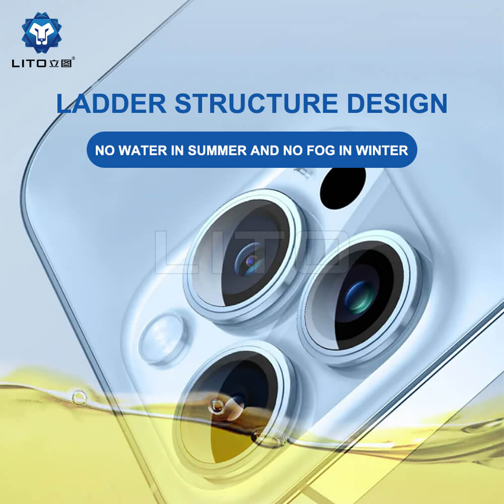 Lito iPhone 15 Pro / 15 Pro Max - S+ Camera Glass Protector - Αντιχαρακτικό Γυαλί για την Κάμερα - Black Titanium