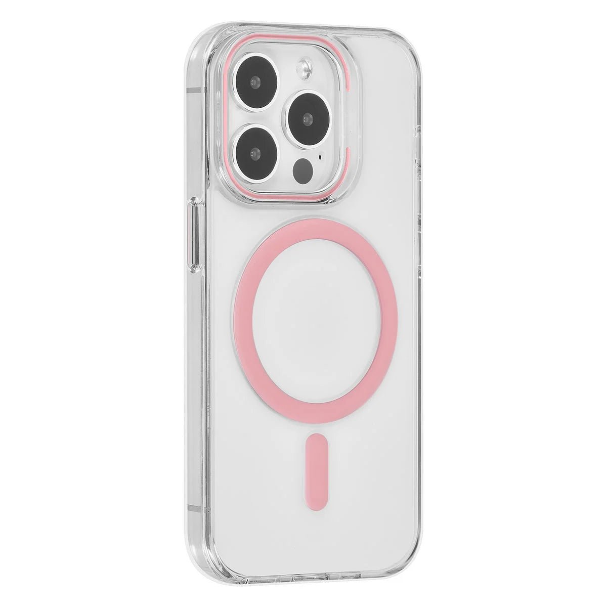 Tuniq iPhone 15 Pro - MagSafe Σκληρή Θήκη με Πλαίσιο Σιλικόνης - Διάφανη / Ροζ