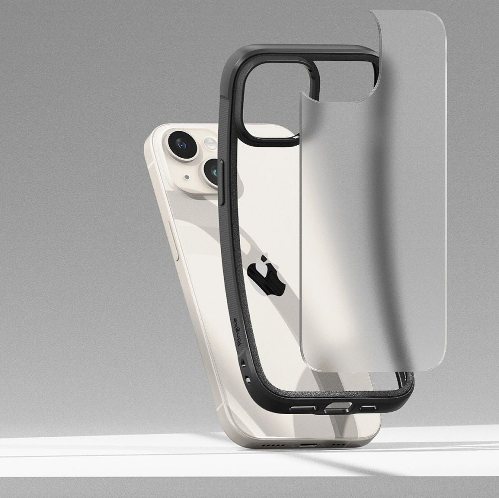 Ringke iPhone 15 Fusion Bold Σκληρή Θήκη με Πλαίσιο Σιλικόνης - Matte Black / Ημιδιάφανη