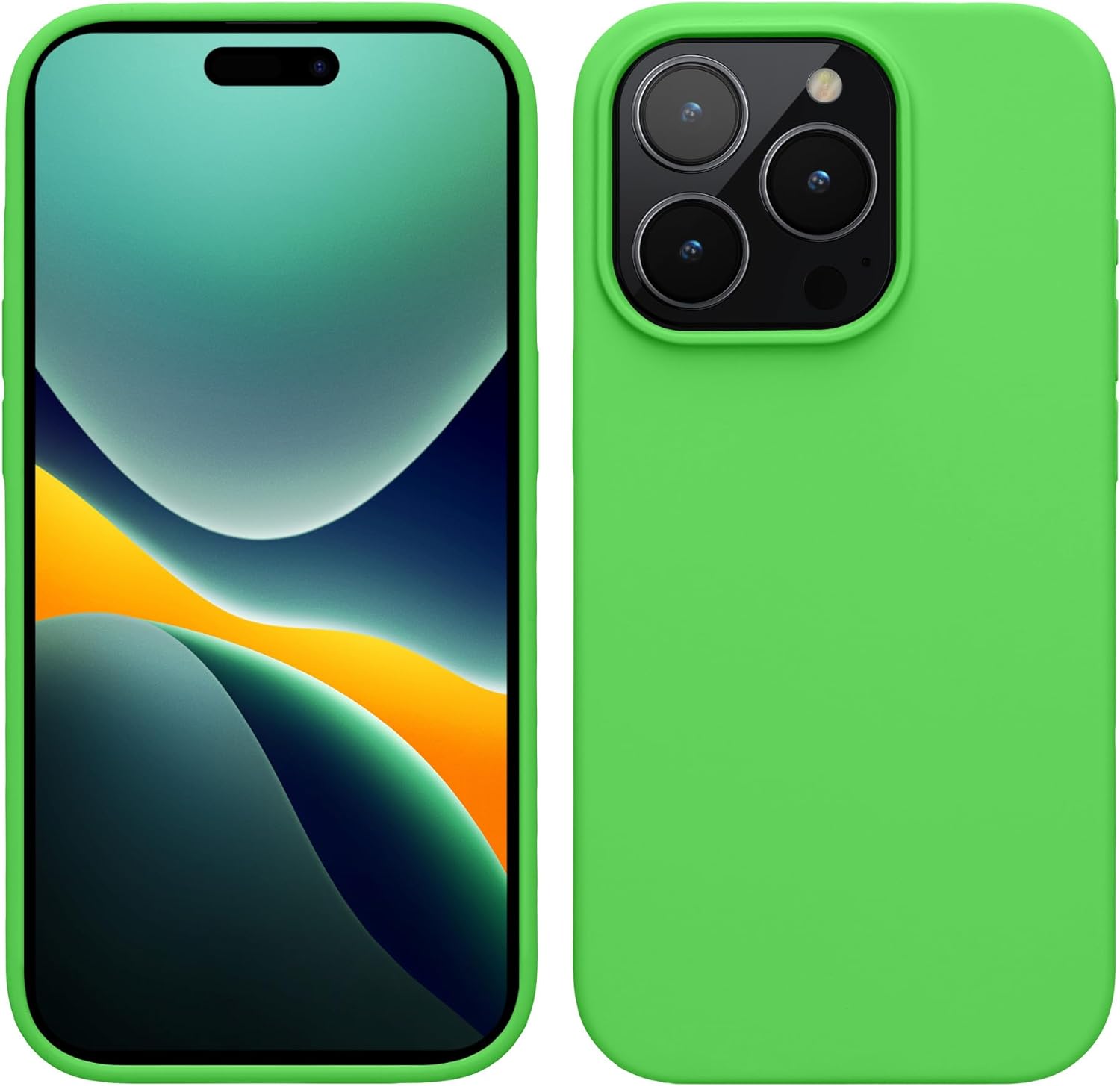 KW iPhone 15 Pro Θήκη Σιλικόνης Rubberized TPU - Lime Green - 61955.159