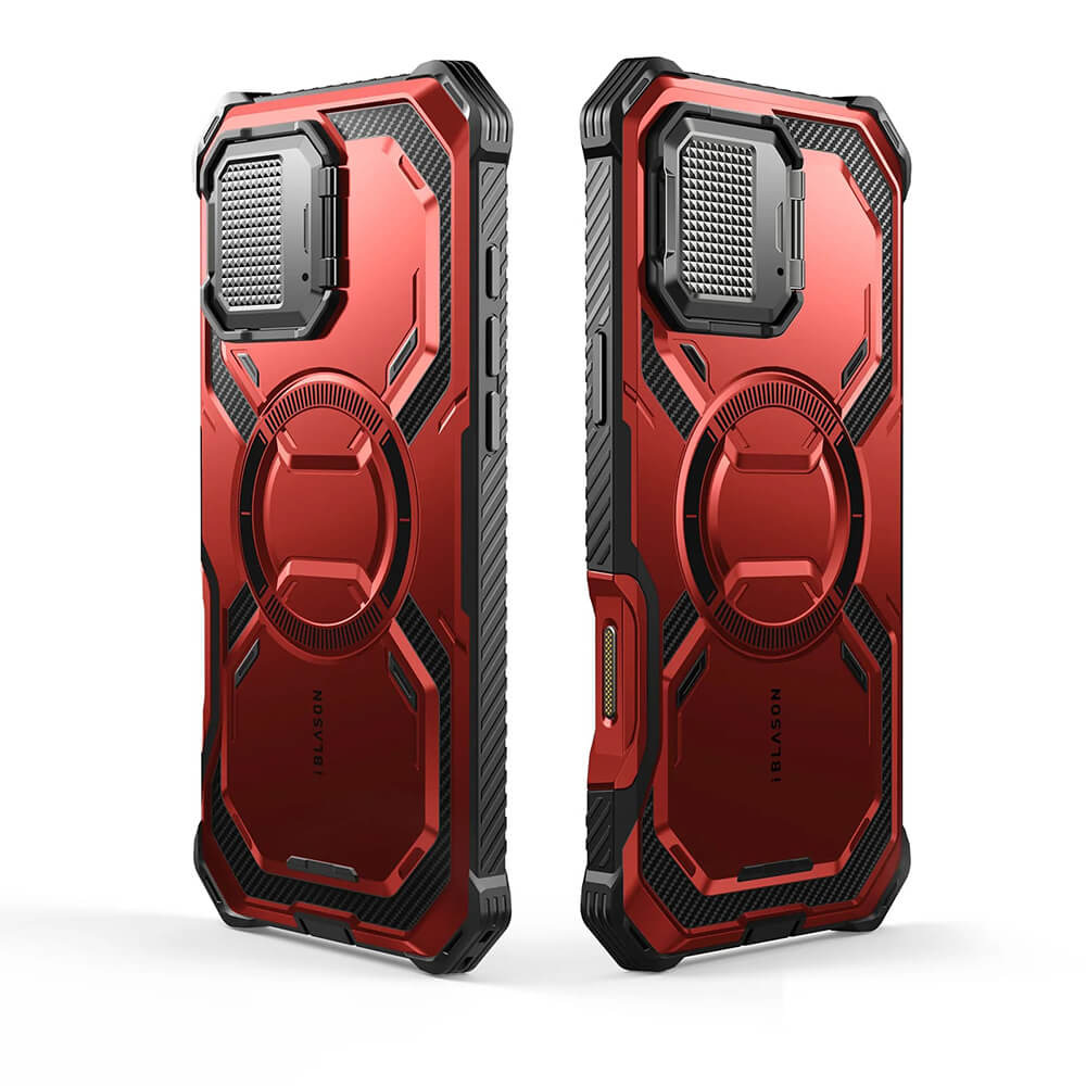 Supcase iPhone 16 Pro Armorbox MagSafe Σκληρή Θήκη με Προστασία Οθόνης και Κάλυμμα Κάμερας / Stand - Red