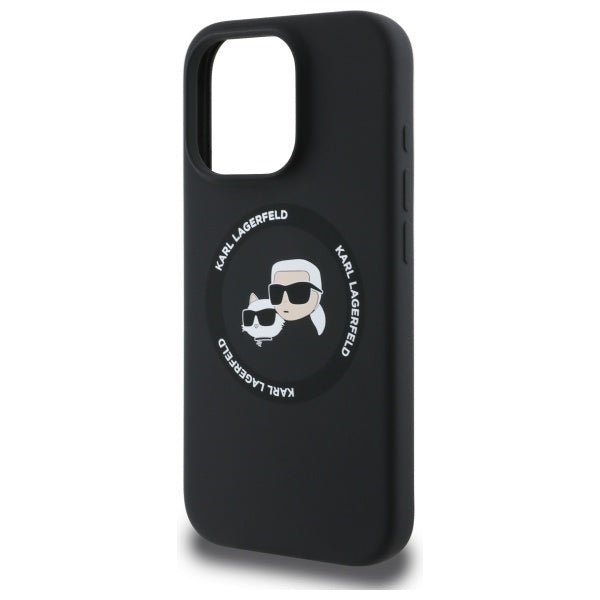 Karl Lagerfeld iPhone 16 Pro Max - Silicone Karl and Choupette Heads - Θήκη Σιλικόνης με MagSafe - Black - KLHMP16XSKCHTCK