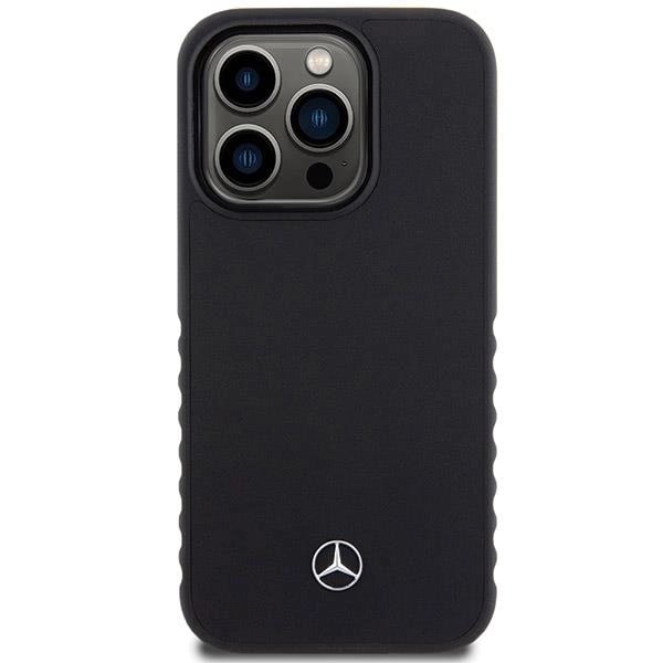 Mercedes iPhone 15 Pro Max Smooth Leather Σκληρή Θήκη με Επένδυση Δέρματος - Black - Mer008003 - 0