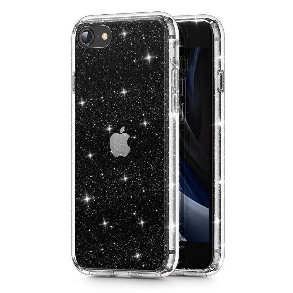 Tech - Protect iPhone SE 2022 / SE 2020 / 7 / 8 Glitter Σκληρή Θήκη με Πλαίσιο Σιλικόνης - Διάφανη