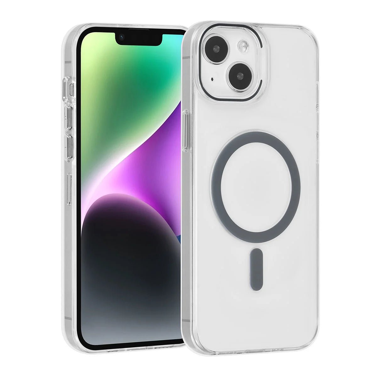 Tuniq iPhone 15 Plus / 14 Plus - MagSafe Σκληρή Θήκη με Πλαίσιο Σιλικόνης - Διάφανη / Γκρι