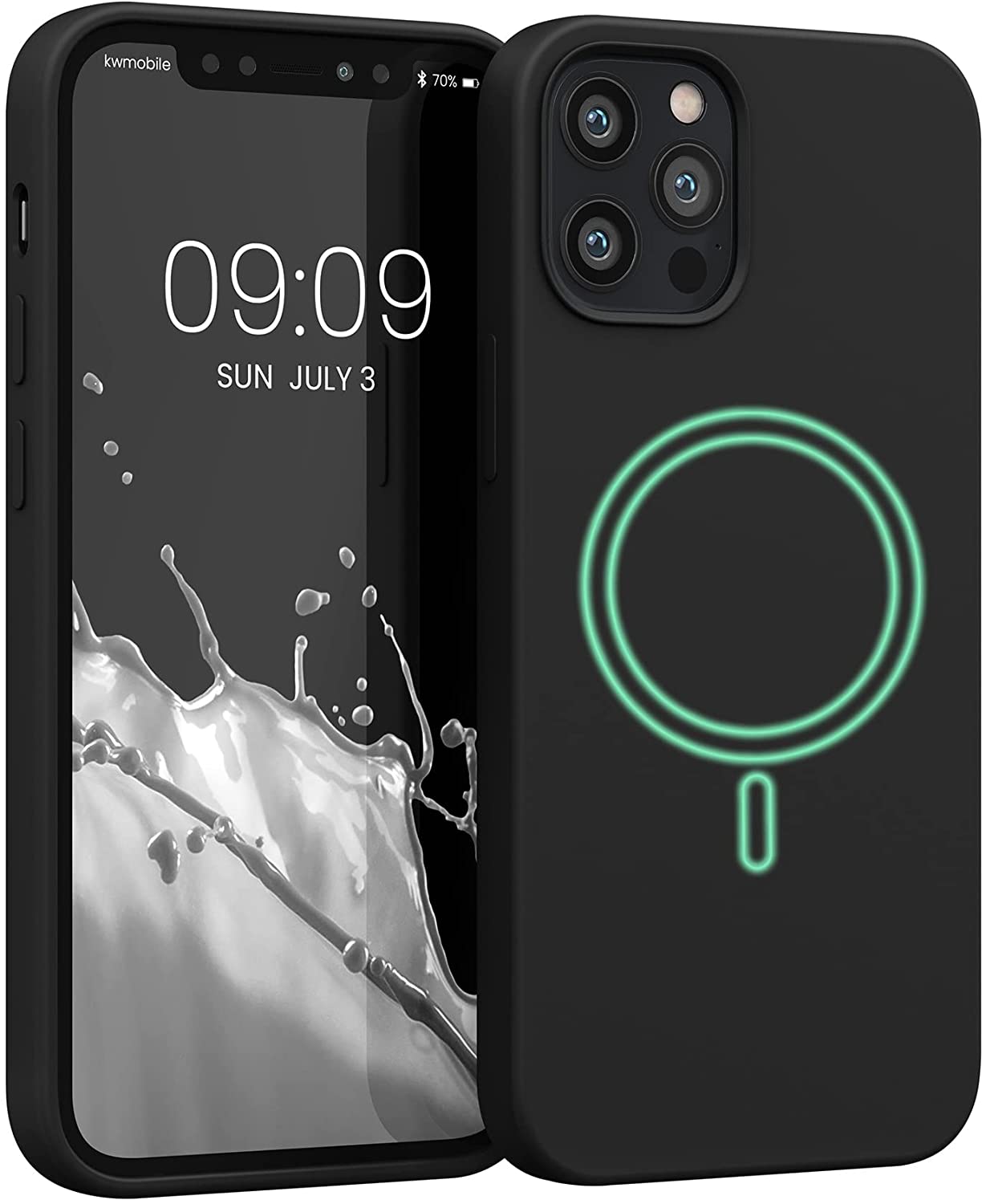 KW iPhone 12 / 12 Pro Θήκη Σιλικόνης Rubber TPU με MagSafe - Black - 56556.01