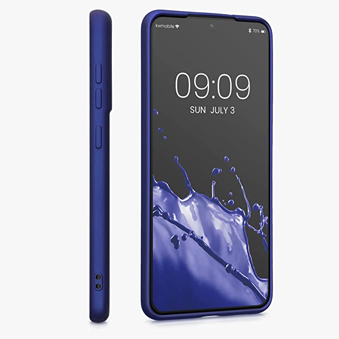 KW Samsung Galaxy S21 FE Θήκη Σιλικόνης - Metallic Blue - 55485.64