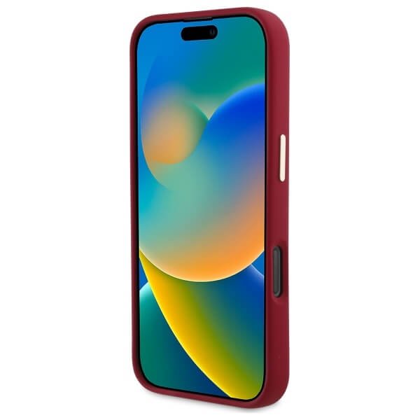 Guess iPhone 16 Pro Max - Silicone Script Metal Logo and Frame - Σκληρή Θήκη με Πλαίσιο Σιλικόνης - Magenta - GUHCP16XSMBSLM