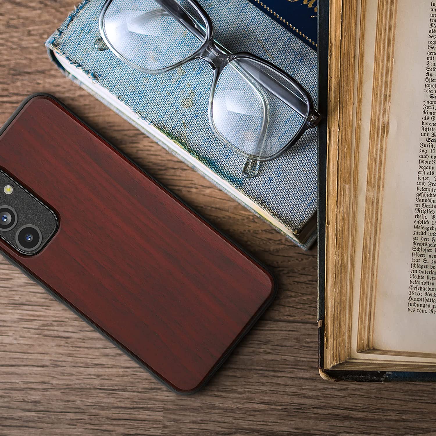 KW Samsung Galaxy A54 5G Θήκη από Φυσικό Ξύλο - Dark Red - 60798.20