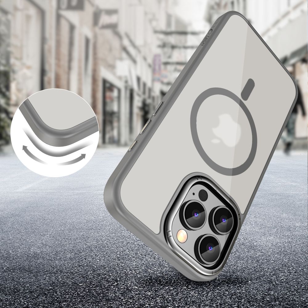 Tech - Protect iPhone 16 Pro MagEdge - Σκληρή Θήκη με Πλαίσιο Σιλικόνης και MagSafe - Titanium / Gunmetal