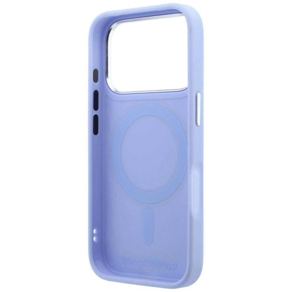 Karl Lagerfeld iPhone 18 Pro / iPhone 17 Pro - Σκληρή Θήκη με Δαχτυλίδι Συγκράτησης MagSafe - Ring Stand 360 Saffiano - Blue