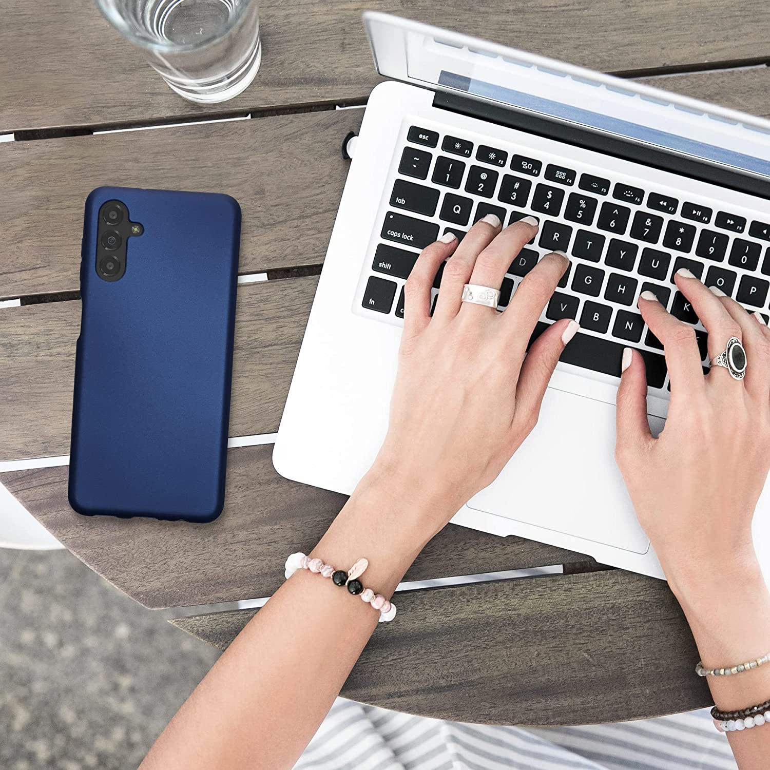 KW Samsung Galaxy A13 5G Θήκη Σιλικόνης TPU - Metallic Blue - 59741.64