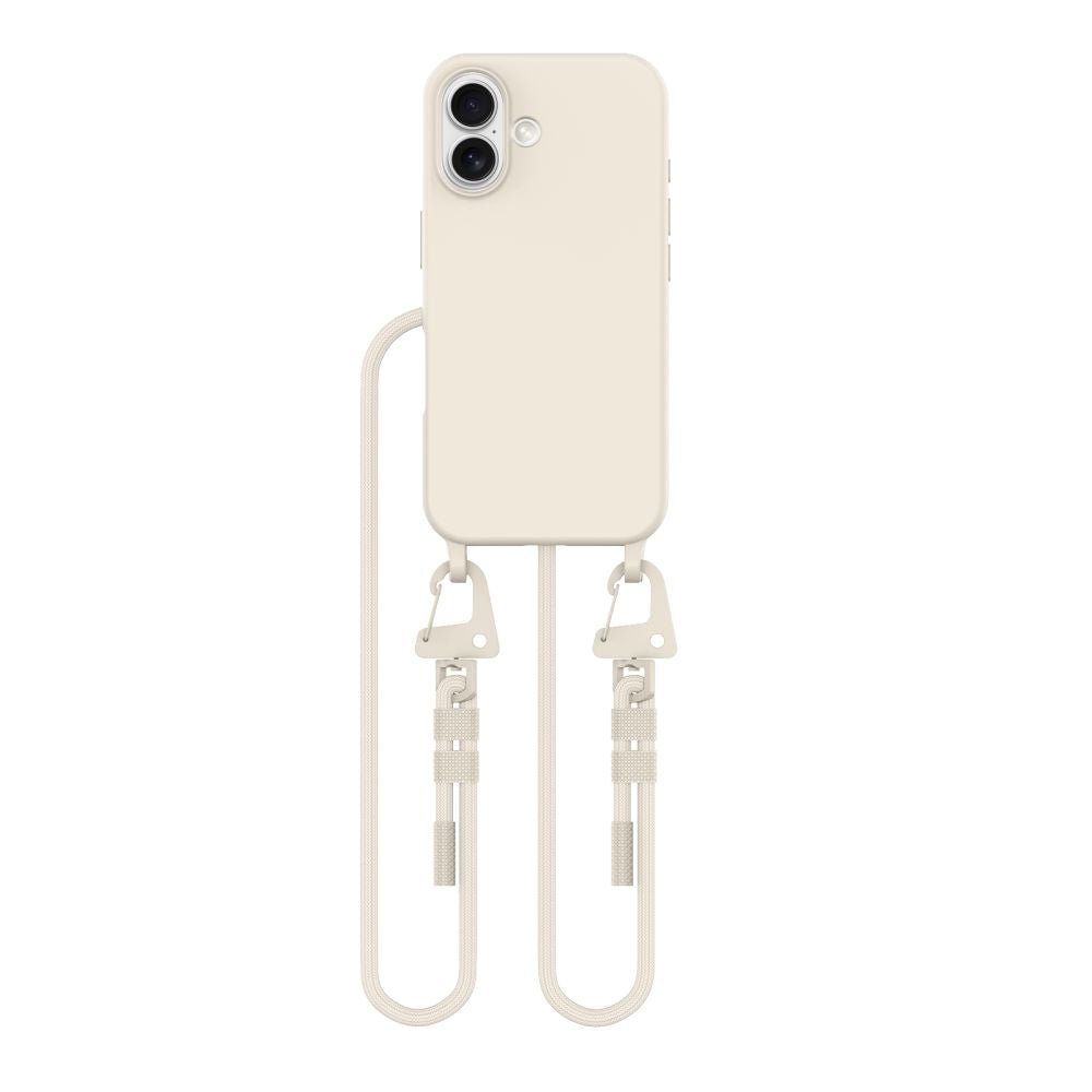 Tech - Protect iPhone 16 MagNecklace - MagSafe Θήκη Σιλικόνης TPU με Pυθμιζόμενο Αποσπώμενο Κορδόνι - Latte