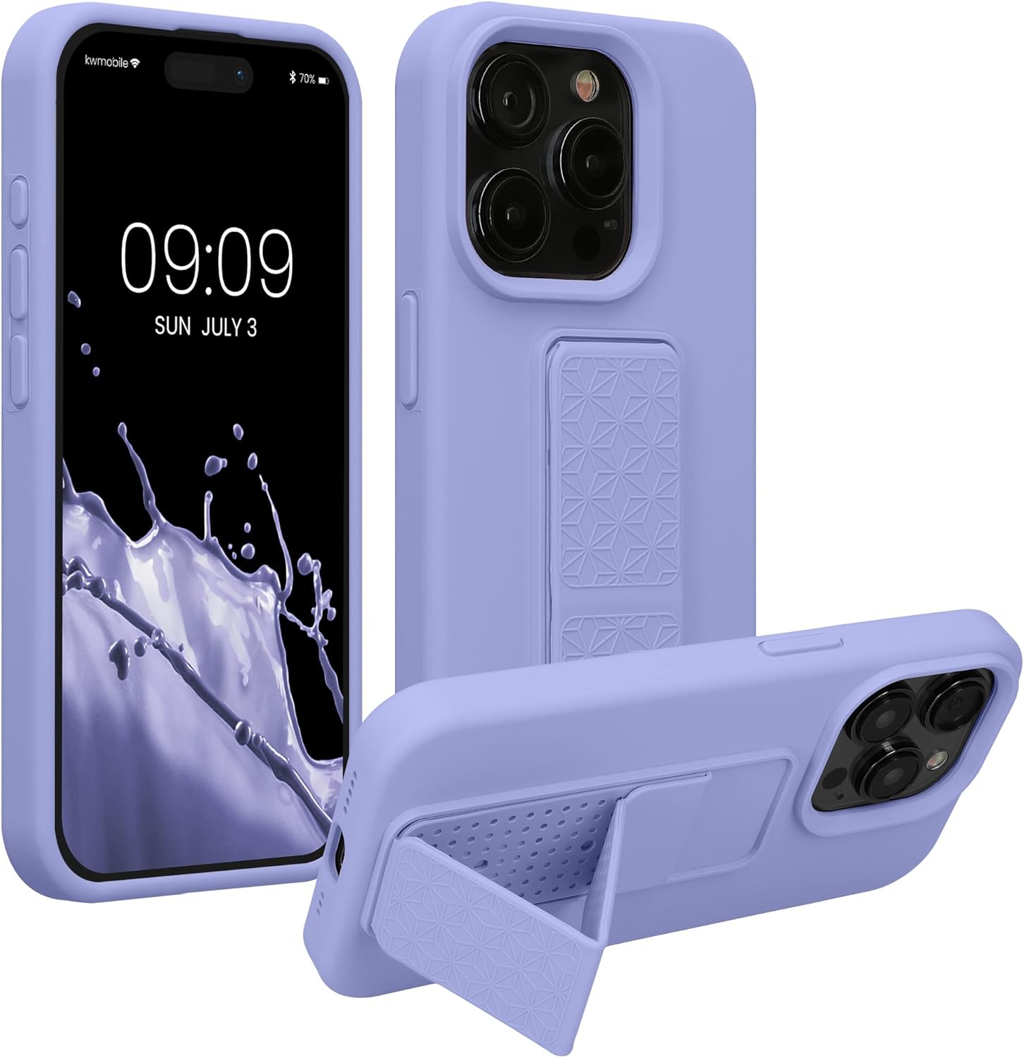 KW iPhone 15 Pro Max Θήκη Σιλικόνης TPU με Finger Holder - Lavender
