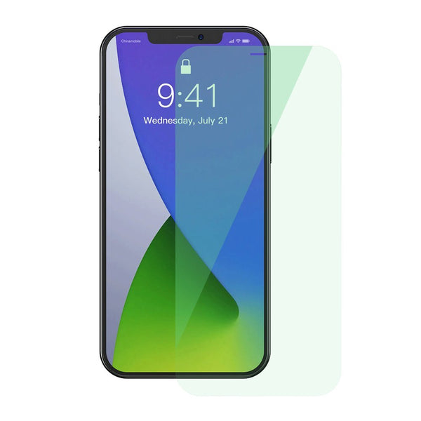 Baseus iPhone 12 / iPhone 12 Pro 0.15mm Eye Protection Full Screen Αντιχαρακτικό Γυαλί Οθόνης - 2 Τεμάχια - Green Light / Clear - SGAPIPH61P - LQ02