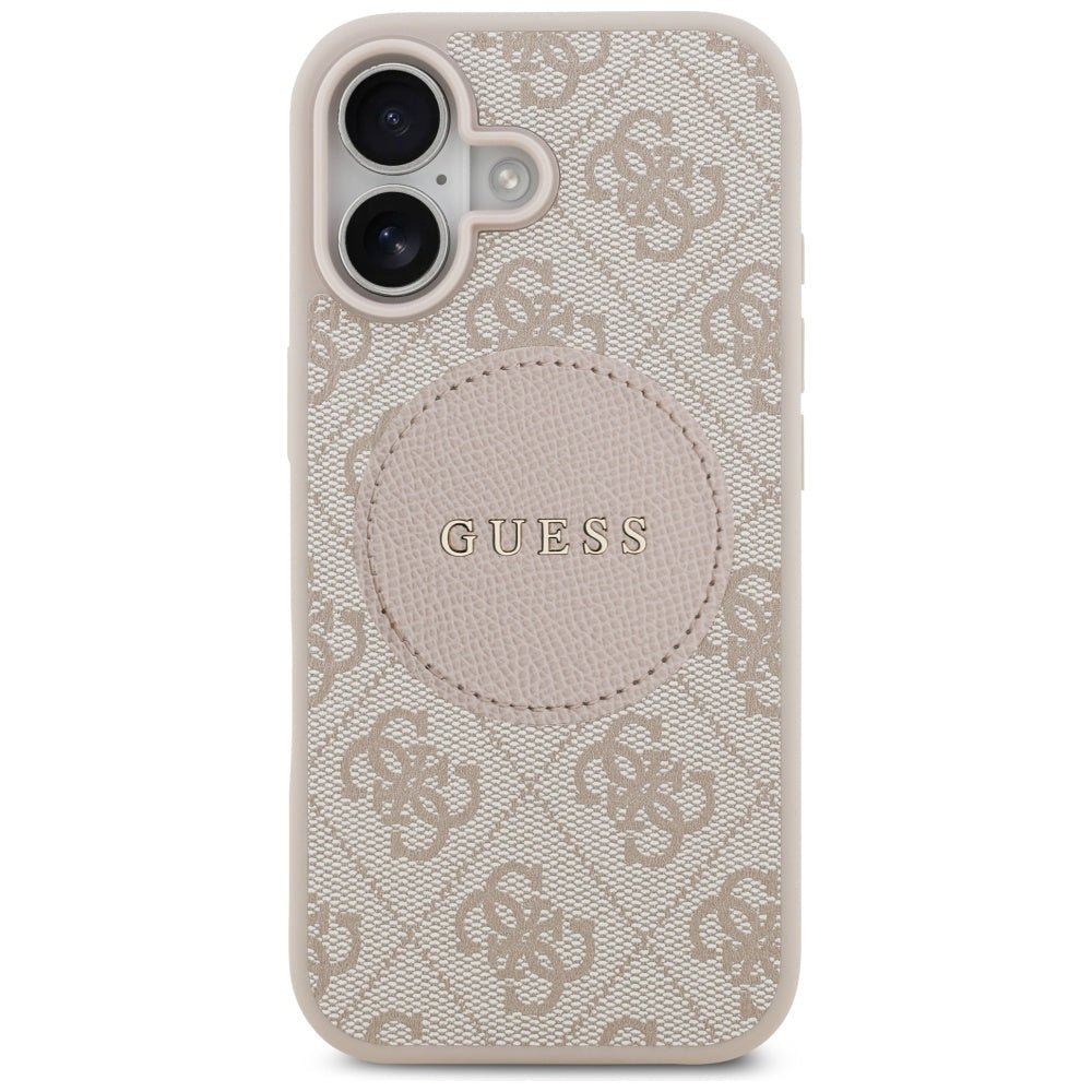 Guess iPhone 17 - 4G Circle Classic Logo MagSafe - Θήκη με Επένδυση Συνθετικού Δέρματος - Pink - GUHMP17SP4PGRSGP
