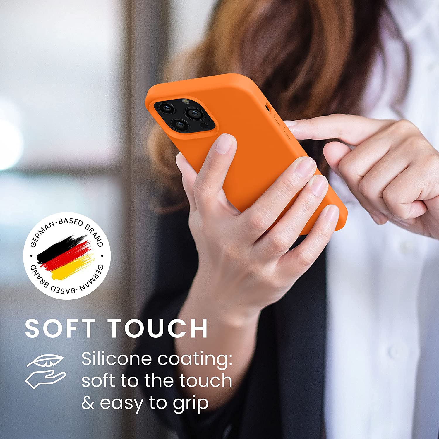 KW iPhone 13 Pro Max Θήκη Σιλικόνης Rubberized TPU - Cosmic Orange - 55881.150