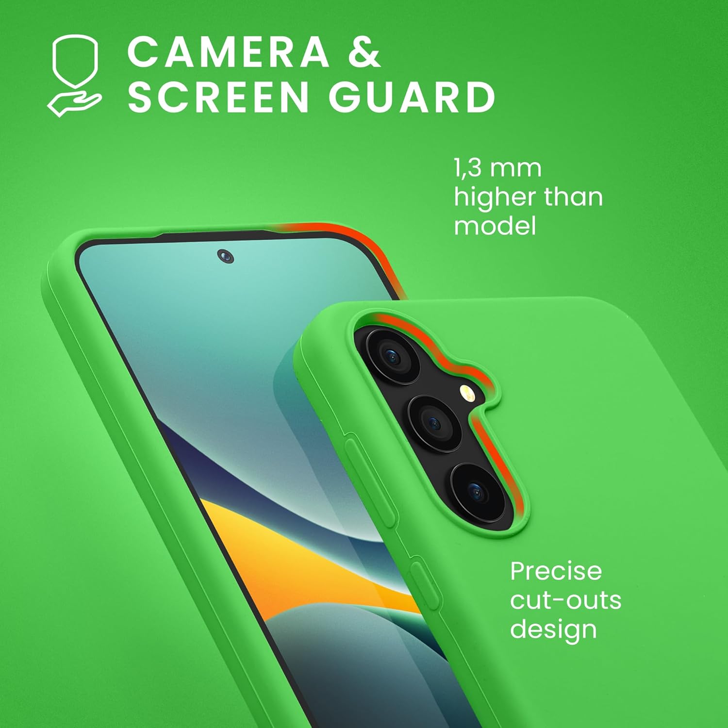 KW Samsung Galaxy A55 5G Θήκη Σιλικόνης Rubberized TPU - Lime Green