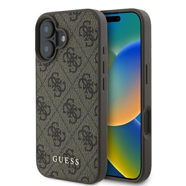 Guess iPhone 16 Plus - 4G Classic - Σκληρή Θήκη με Επένδυση Συνθετικού Δέρματος - Brown - GUHCP16MG4GFBR
