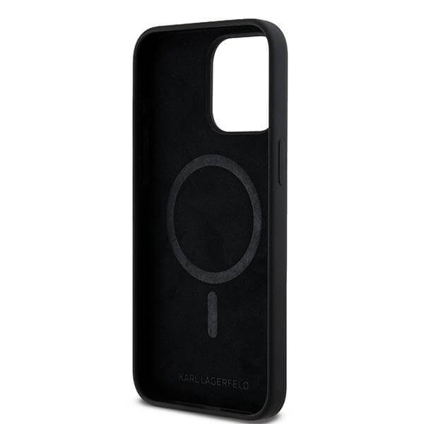 Karl Lagerfeld iPhone 15 Pro - Silicone Choupette Head - MagSafe Θήκη Σιλικόνης - Black - KLHMP15LSCHPPLK