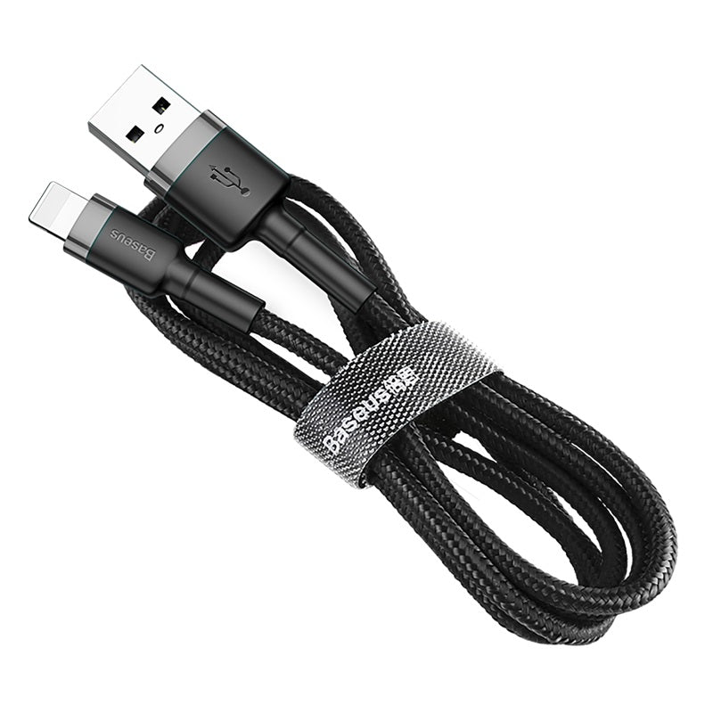 Baseus Cafule Cable Lightning 2.4A - Καλώδιο Δεδομένων και Φόρτισης Lightning 1M για iPhone - Black / Grey - CALKLF - BG1