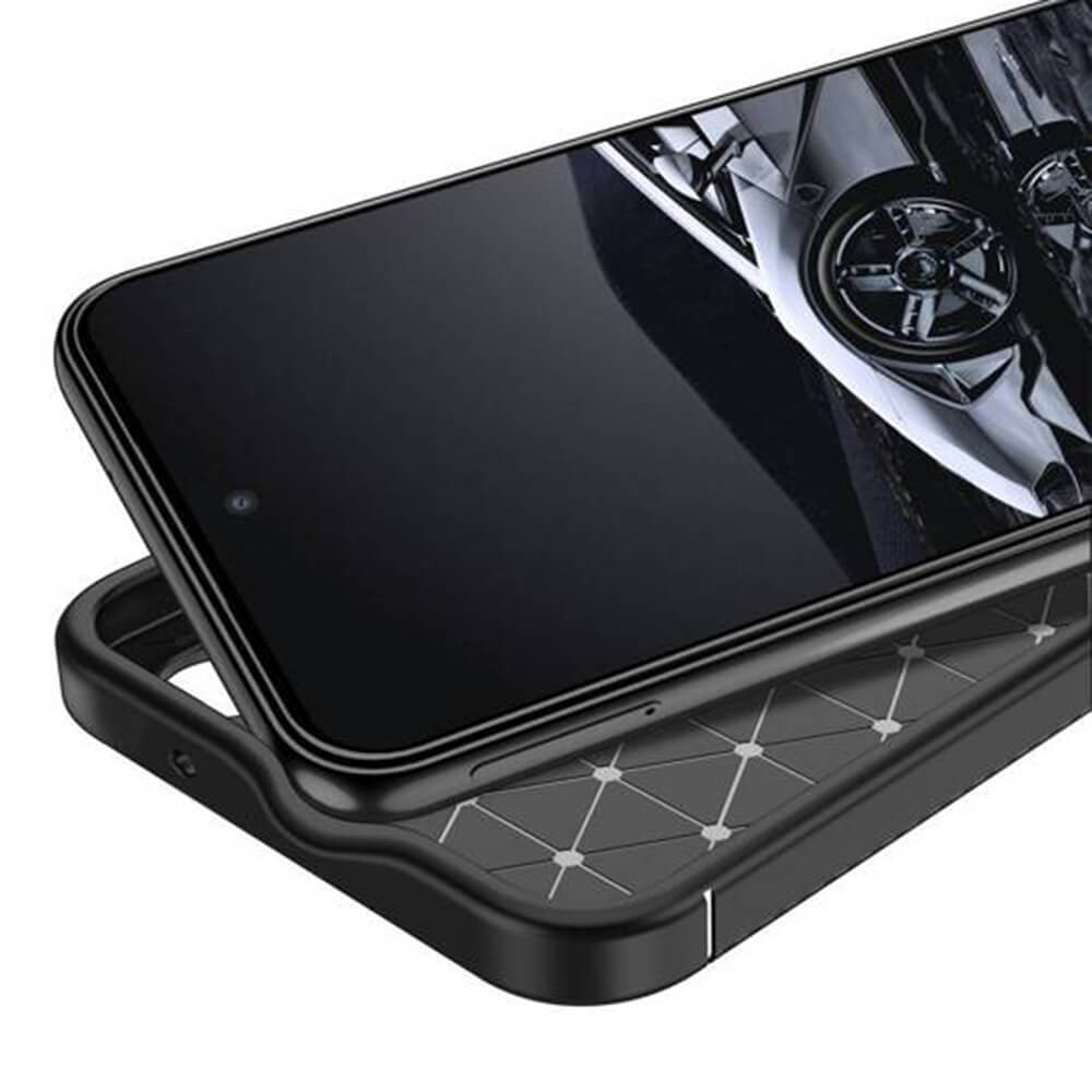 Techsuit Samsung Galaxy S25 - CarbonFiber - Θήκη Σιλικόνης - Black