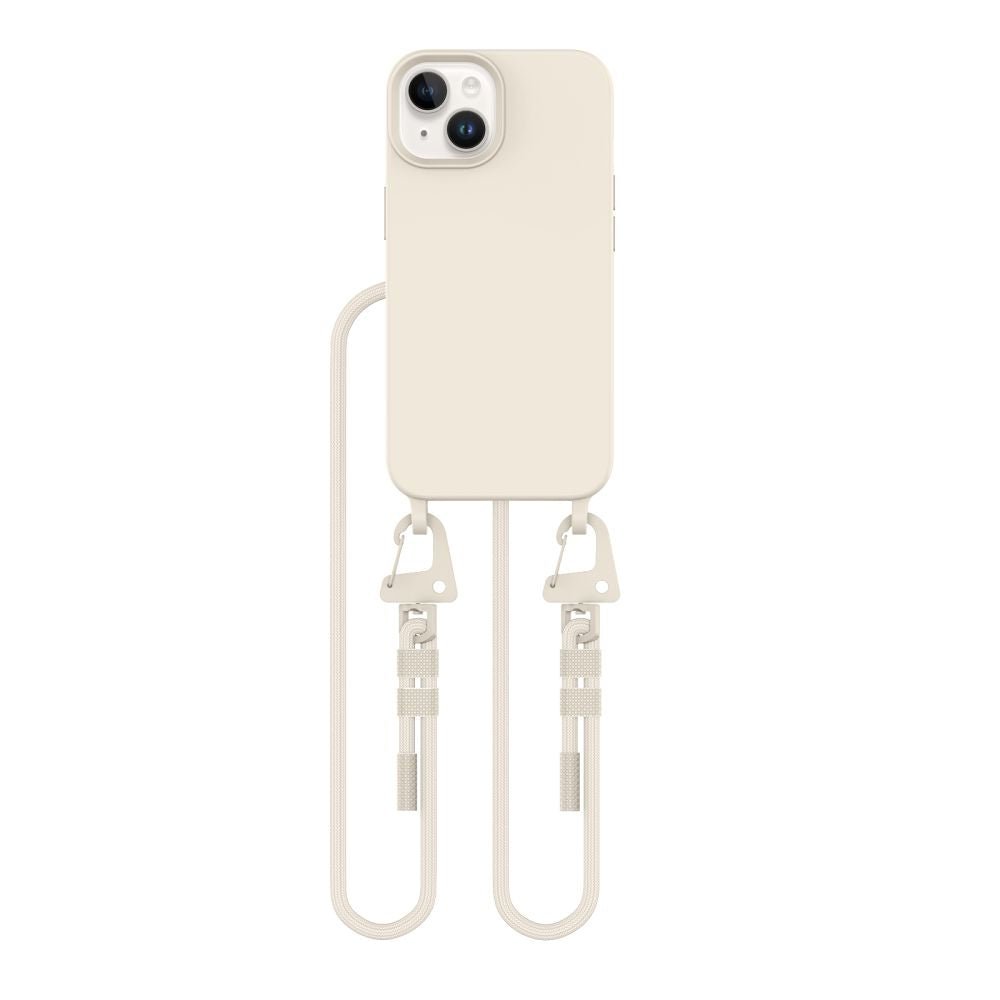 Tech - Protect iPhone 13 MagNecklace - MagSafe Θήκη Σιλικόνης TPU με Pυθμιζόμενο Αποσπώμενο Κορδόνι - Cosmic Latte