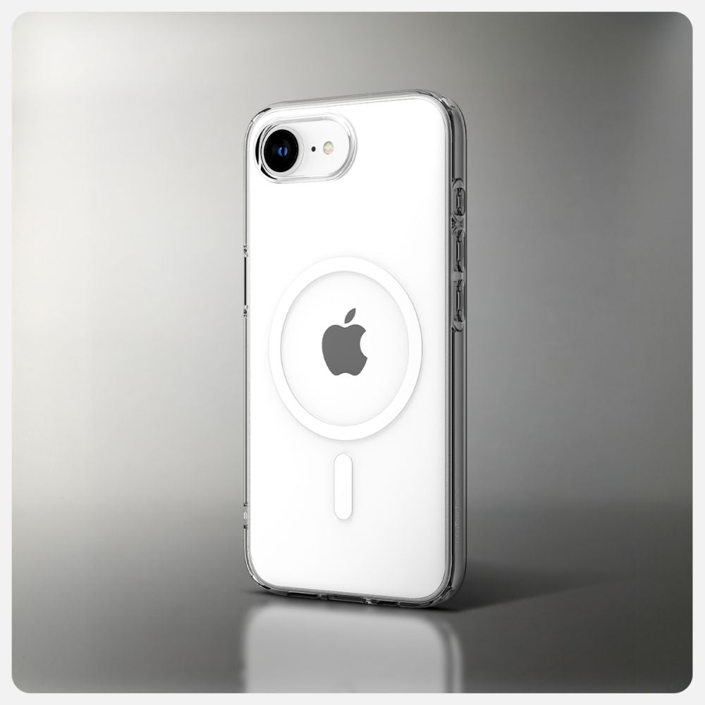 Spigen iPhone 16e Liquid Crystal Mag Θήκη Σιλικόνης με MagSafe - Διάφανη / White
