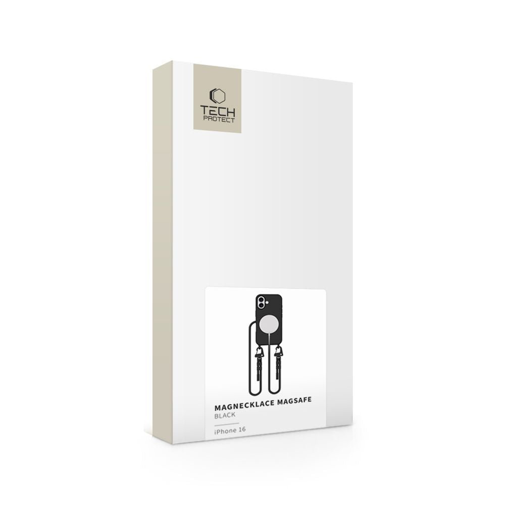 Tech - Protect iPhone 16 MagNecklace - MagSafe Θήκη Σιλικόνης TPU με Pυθμιζόμενο Αποσπώμενο Κορδόνι - Black