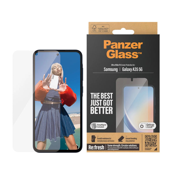 PanzerGlass Samsung Galaxy A35 5G - Ultra - Wide Fit Easy Aligner Case Friendly Αντιχαρακτικό Γυαλί Οθόνης - Διάφανο