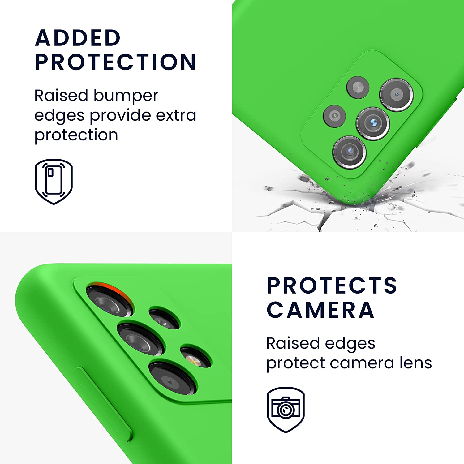 KW Samsung Galaxy A52 / A52 5G / A52s 5G Θήκη Σιλικόνης Rubber TPU - Lime Green - 54347.159