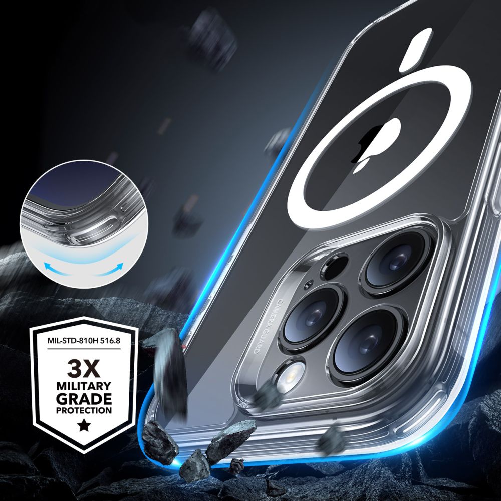 ESR iPhone 16 Pro Max - Classic Pro Halolock - Σετ με 1 Αντιχαρακτικό Γυαλί Οθόνης και Θήκη MagSafe - Διάφανη