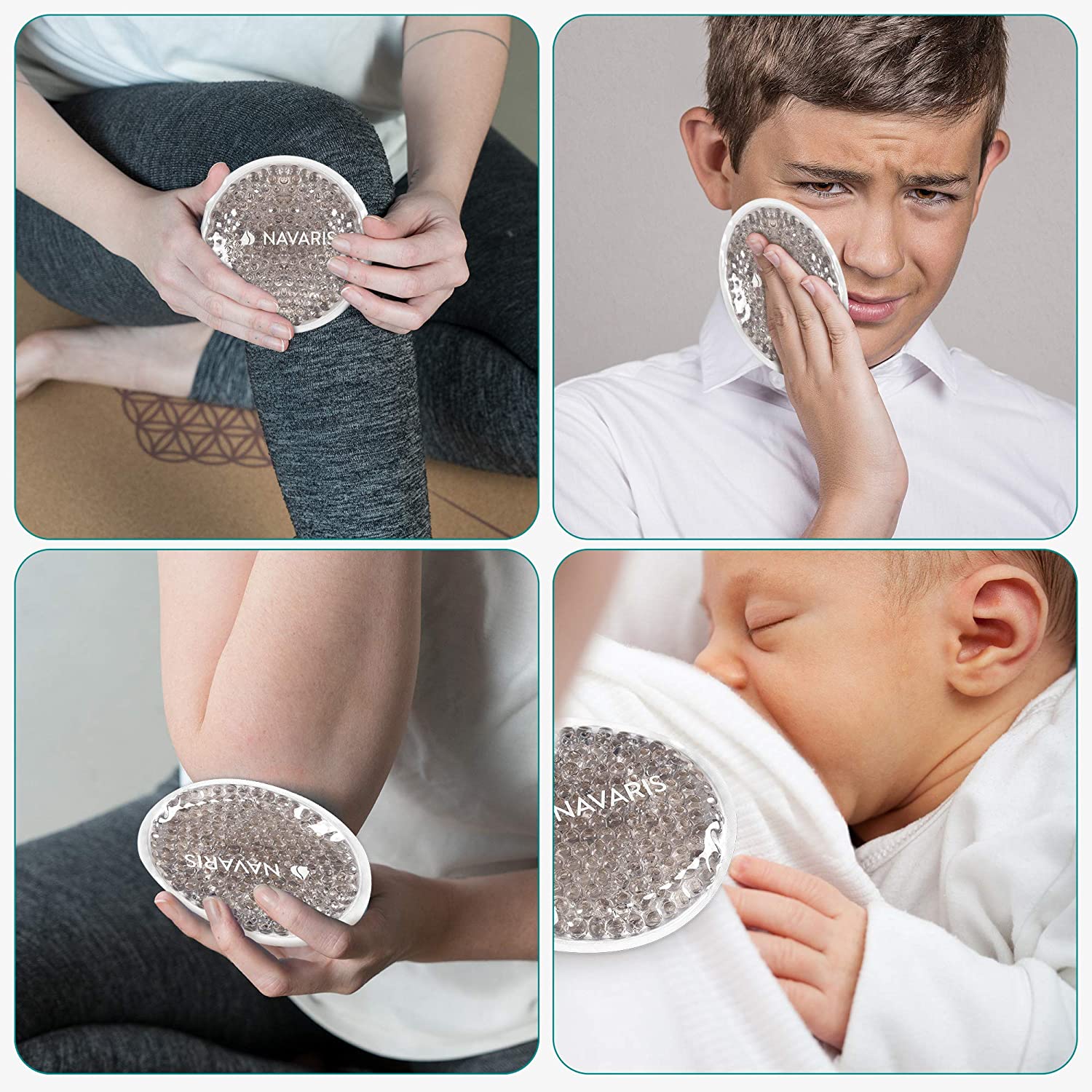 Navaris Κομπρέσες Γέλης Ζεστού / Κρύου - Pink / Grey - 52595.33.22