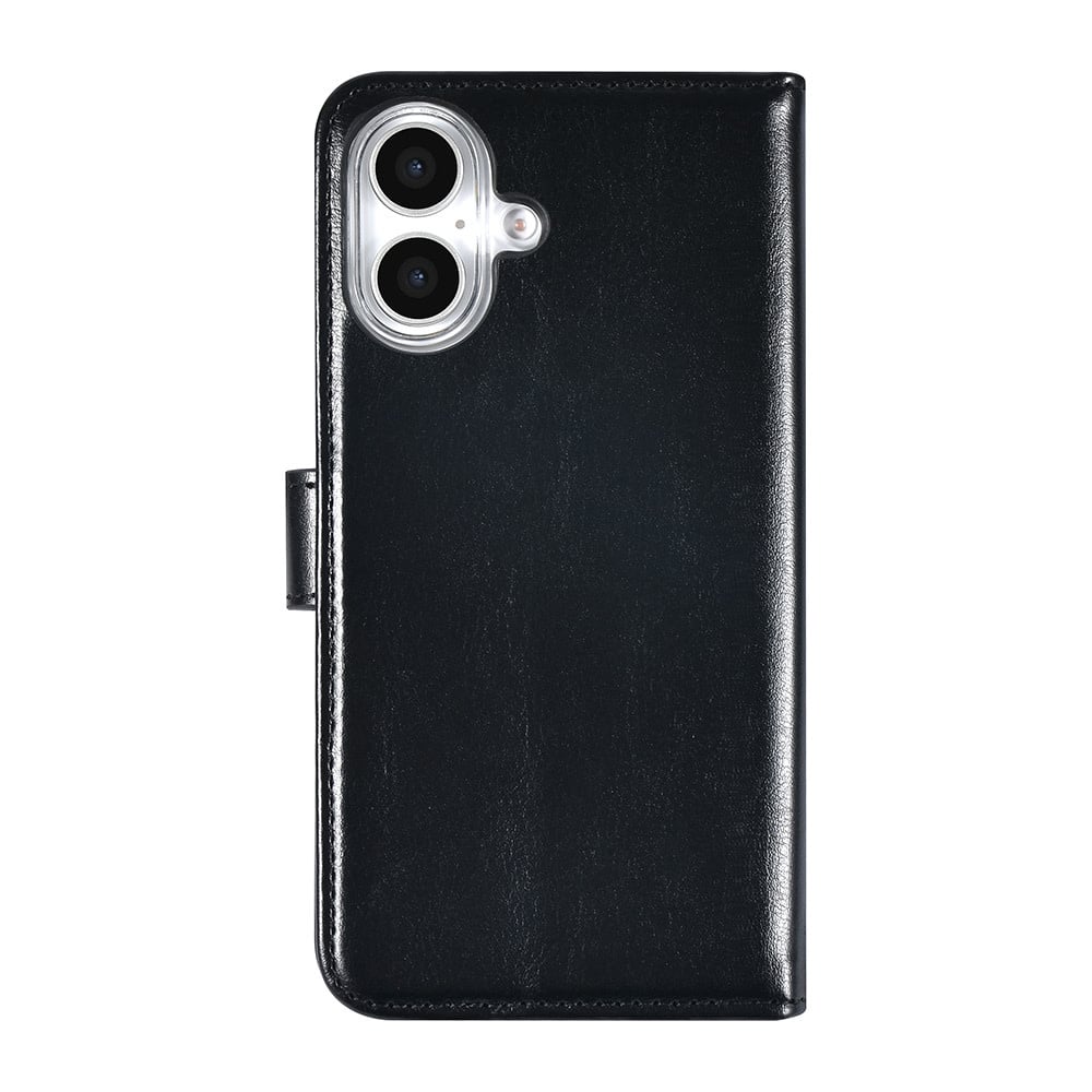 Tuniq iPhone 16 - Θήκη Πορτοφόλι Stand από Δερματίνη - Black